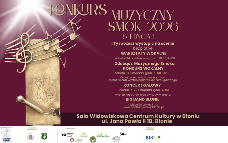 Zdjęcie do VI edycja Konkursu Muzycznego SMOK 2026. Zapraszamy do udziału!