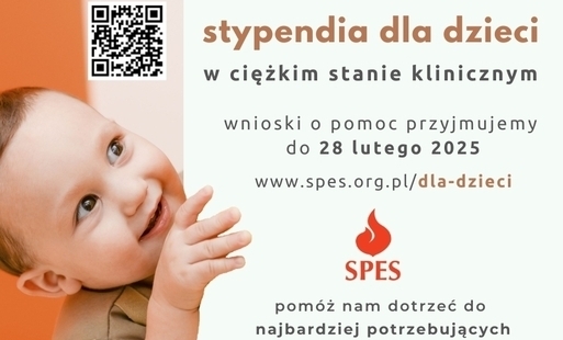 Zdjęcie do Roczne stypendium Stowarzyszenia SPES dla rodzin w trudnej sytuacji finansowej opiekujących się dziećmi w ciężkim stanie klinicznym