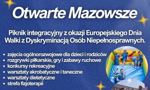 Zdjęcie do Zapraszamy na piknik integracyjny &bdquo;Otwarte Mazowsze&rdquo; organizowany z okazji Europejskiego Dnia Walki z Dyskryminacją Os&oacute;b Niepełnosprawnych w Pruszkowie - 17.05.2026