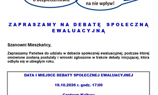 Zdjęcie do Zapraszamy mieszkańc&oacute;w gminy Błonie na debatę ewaluacyjną - 19.10.2026