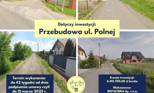 Zdjęcie do Umowa na przebudowę ul. Polnej podpisana!