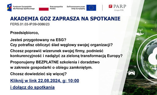 Zdjęcie do Akademia GOZ zapraszana na bezpłatne szkolenia!
