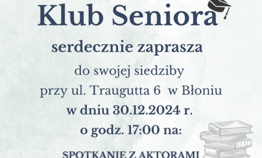 Zdjęcie do Klub Seniora zaprasza na kolejne spotkanie!