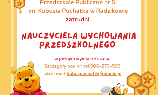 Zdjęcie do Przedszkole w Radzikowie zatrudni nauczyciela