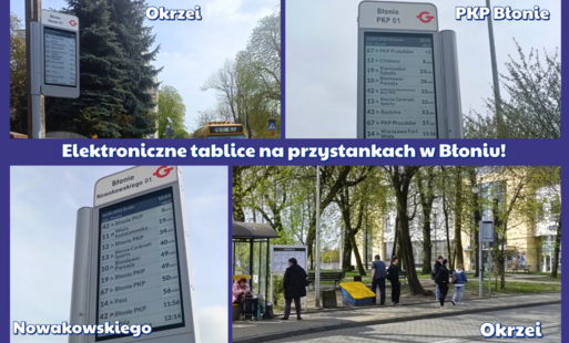 Zdjęcie do Nowe elektroniczne tablice informacyjne już na przystankach w Błoniu!