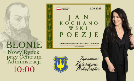 Zdjęcie do Kochanowski i Pakosińska - to połączenie musi się udać! Narodowe Czytanie w Błoniu 2025