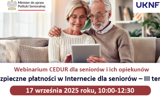 Zdjęcie do Komisja Nadzoru Finansowego zaprasza na bezpłatne seminaria dla senior&oacute;w: 17 i 29.09