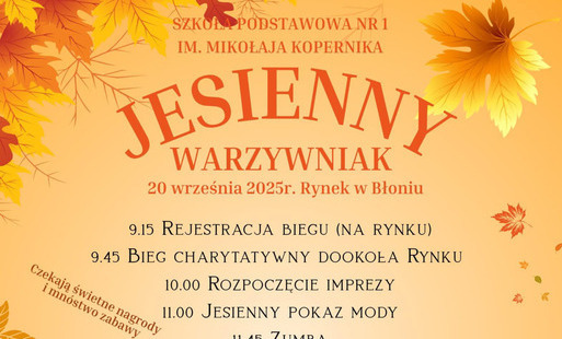 Zdjęcie do Kolory jesieni w Błoniu &ndash; wyjątkowa impreza SP1 "Jesienny Warzywniak" w tę sobotę!