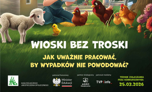 Zdjęcie do Zaproszenie od KRUS do udziału w VII Og&oacute;lnopolskim Konkursie dla Dzieci na Rymowankę o Bezpieczeństwie w Gospodarstwie Rolnym