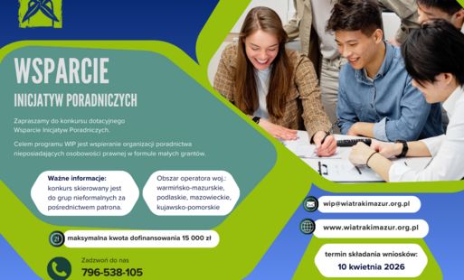 Zdjęcie do Granty do 15 000 zł na działania poradnicze - konkurs WIP