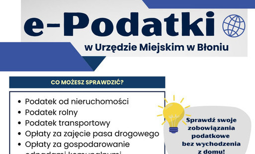 Zdjęcie do Przypomnienie o e-podatkach w Urzędzie Miejskim w Błoniu
