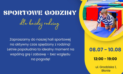 Zdjęcie do Od 8 lipca bezpłatne &bdquo;Sportowe Godziny dla każdej rodziny&rdquo; w Centrum Sportu