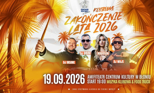 Zdjęcie do Centrum Kultury w Błoniu zaprasza na Klubowe Zakończenie Lata 2026