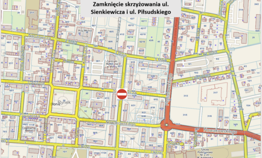 Zdjęcie do Uwaga! Czasowe zamknięcie odcinka ul. Piłsudskiego 25-27 sierpnia