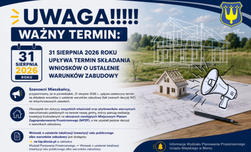 Zdjęcie do Przypominamy - 31 sierpnia upływa termin składania wniosk&oacute;w o ustalenie warunk&oacute;w zabudowy