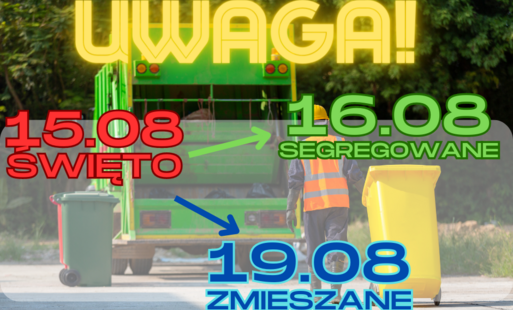 Zdjęcie do Informacja dot. pracy ZUK w dniu 14.08  i wywożenia odpad&oacute;w w dniu 15.08
