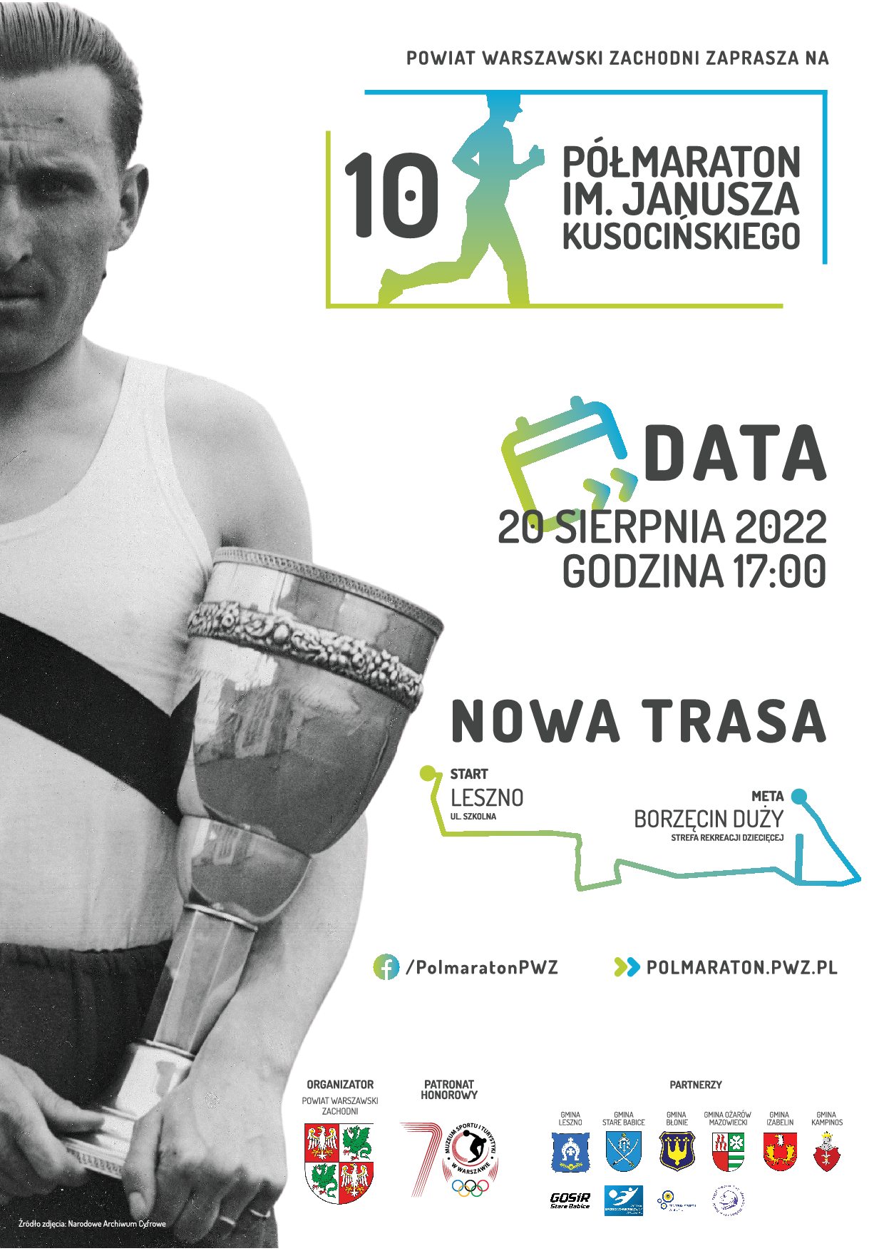 Plakat Półmaratonu im. Janusza Kusocińskiego