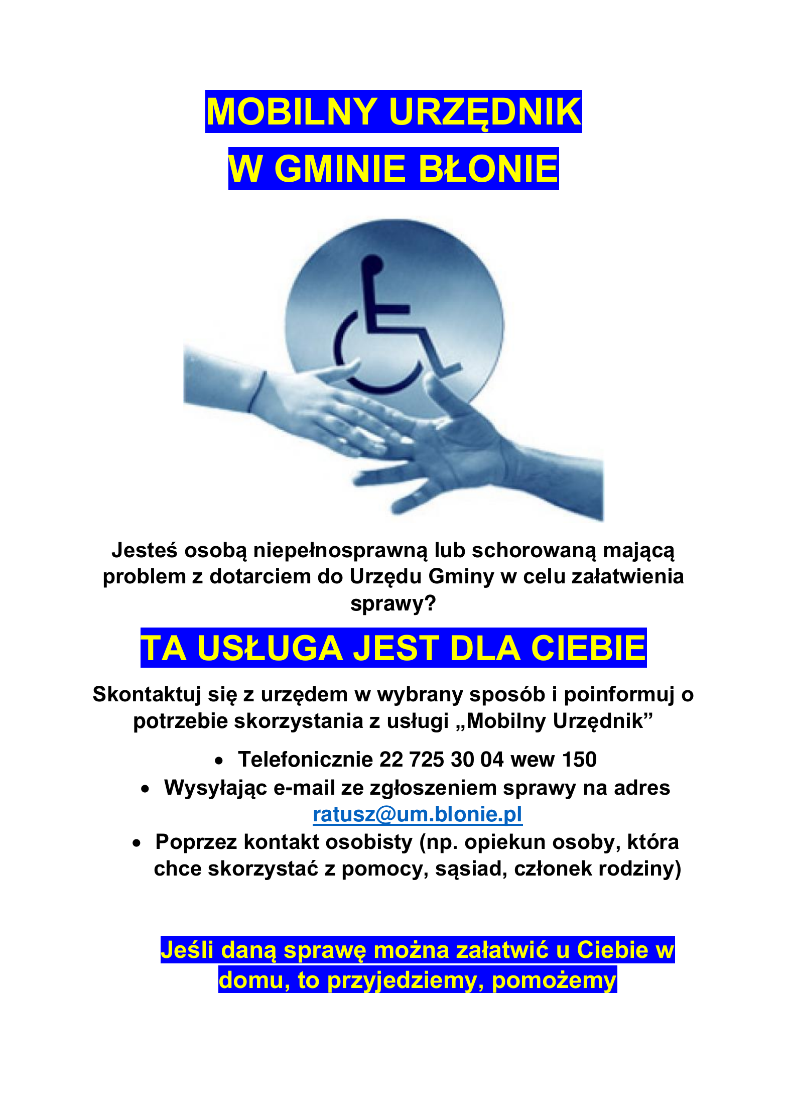 plakat na temat usługi mobilny urzędnik
